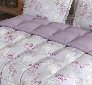 LABHAM - Daylight AC Comforter Bedding Set with Double bedsheet and 2 Pillow Covers - Queen Size (Dusty Lavender)