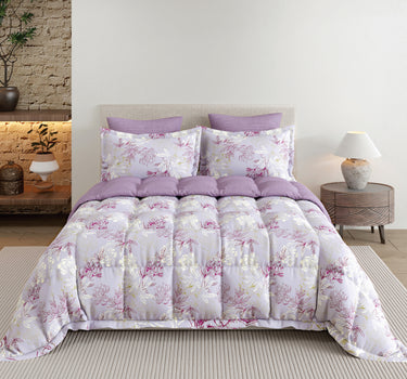 LABHAM - Daylight AC Comforter Bedding Set with Double bedsheet and 2 Pillow Covers - Queen Size (Dusty Lavender)