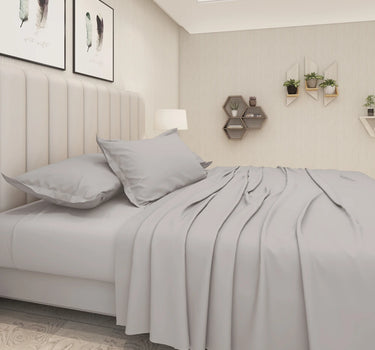 600TC Luxury King Size Pure Cotton Solid Bedsheet Set (Blush)