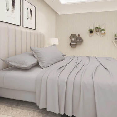 600TC Luxury King Size Pure Cotton Solid Bedsheet Set (Blush)