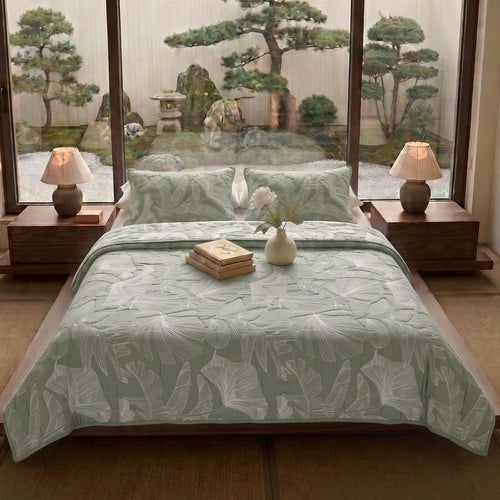 Egyptian Cotton King Bedcover With 2 Pillow Covers And Multipurpose Bag used as a winter bedcover
