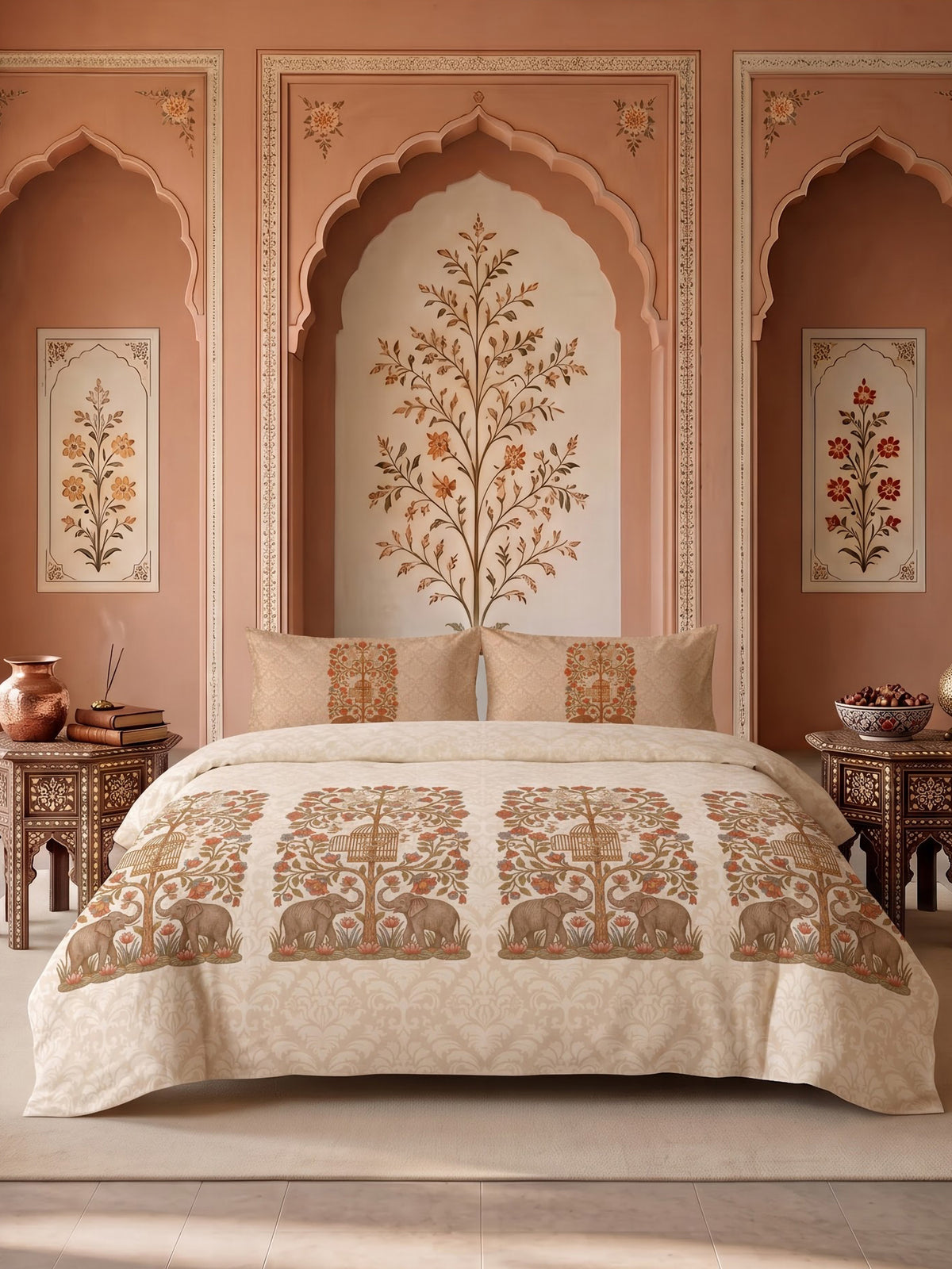 LABHAM Heritage 200TC Natura Soft Bedsheet Set With 2 Matching Pillow Covers - King Size