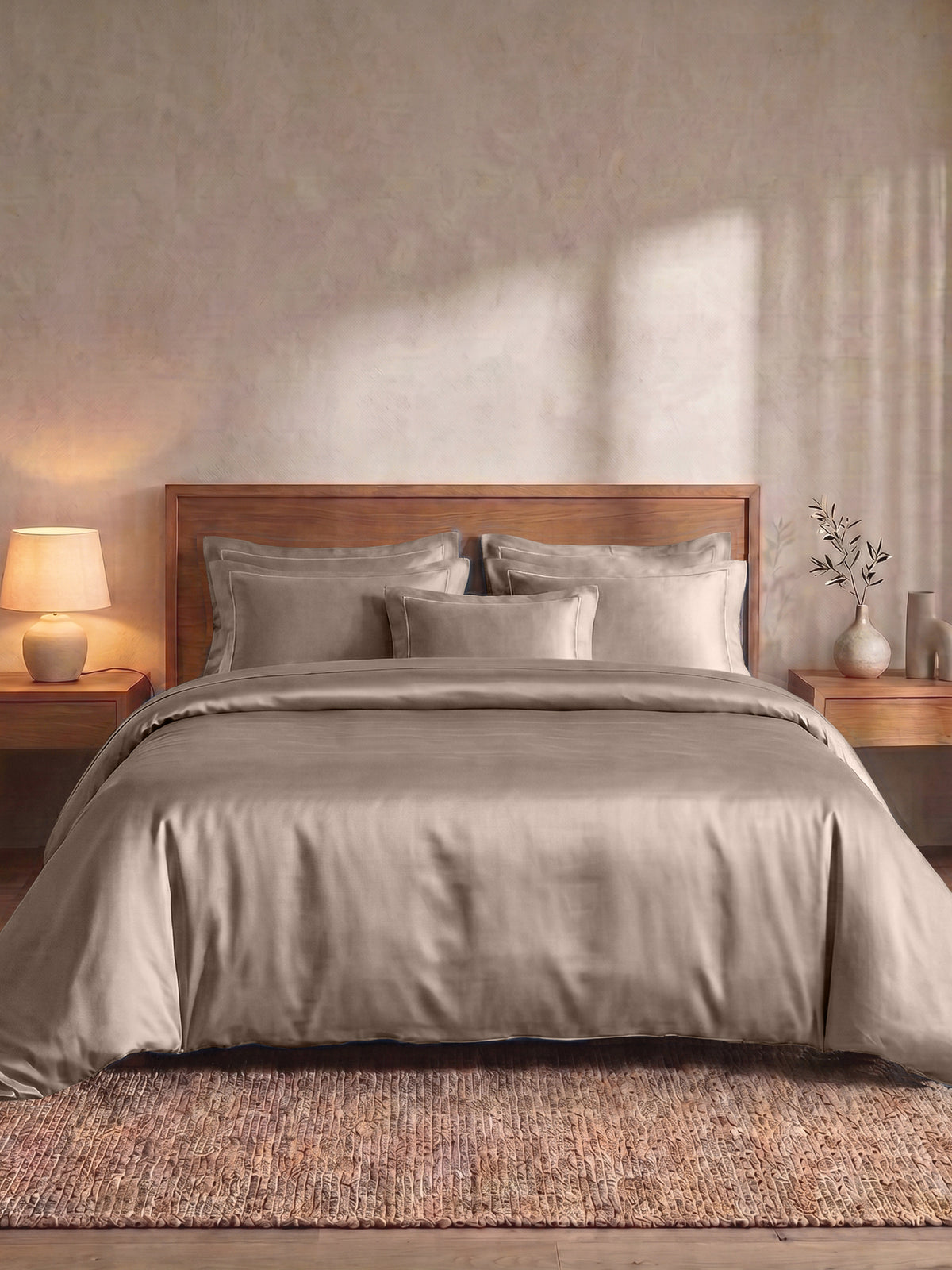 LABHAM 400TC 100% Bamboo King Size Bedsheet Set wit 2 Matching Pillow Covers - Cooling, Ultra Soft & Breathable - Brown