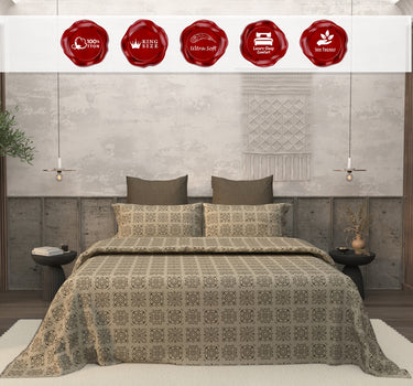 Earthen 200TC King Size Pure Cotton Bedsheet