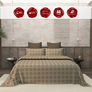 Earthen - 200TC King Size Pure Cotton Bedsheet (05)