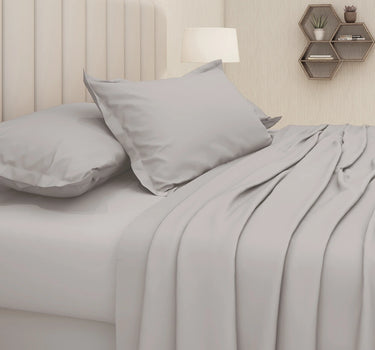 600TC Luxury King Size Pure Cotton Solid Bedsheet Set (Blush)