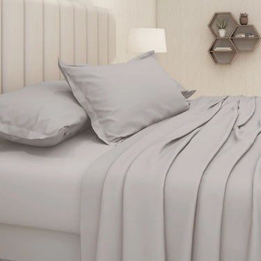 600TC Luxury King Size Pure Cotton Solid Bedsheet Set (Blush)