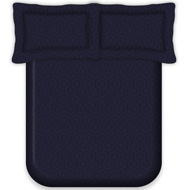 Italian Jacquard-King Size BedSheet Set (Navy Blue)