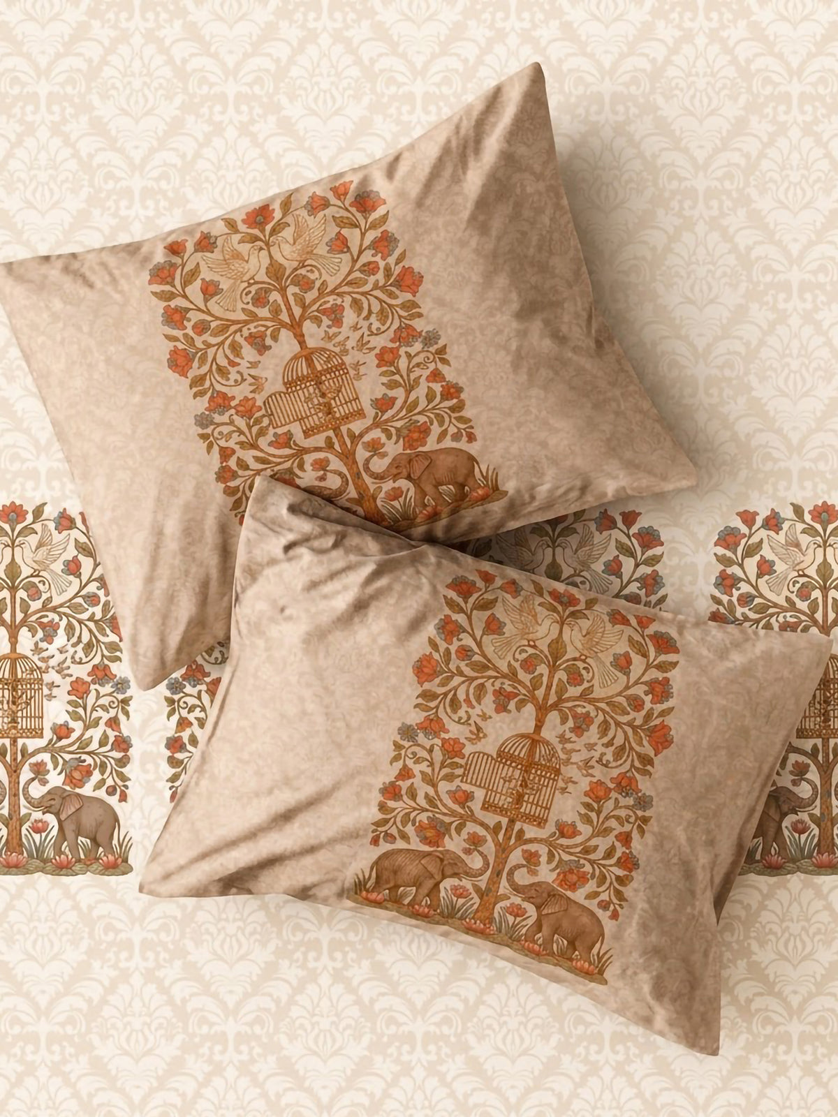 LABHAM Heritage 200TC Natura Soft Bedsheet Set With 2 Matching Pillow Covers - King Size
