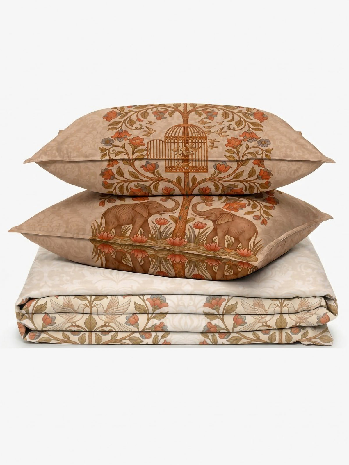 LABHAM Heritage 200TC Natura Soft Bedsheet Set With 2 Matching Pillow Covers - King Size