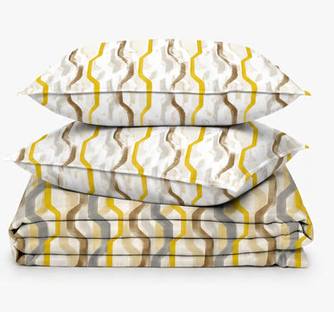 Abstract 200TC Natura Soft Bedsheet Set With 2 Matching Pillow Covers - King Size