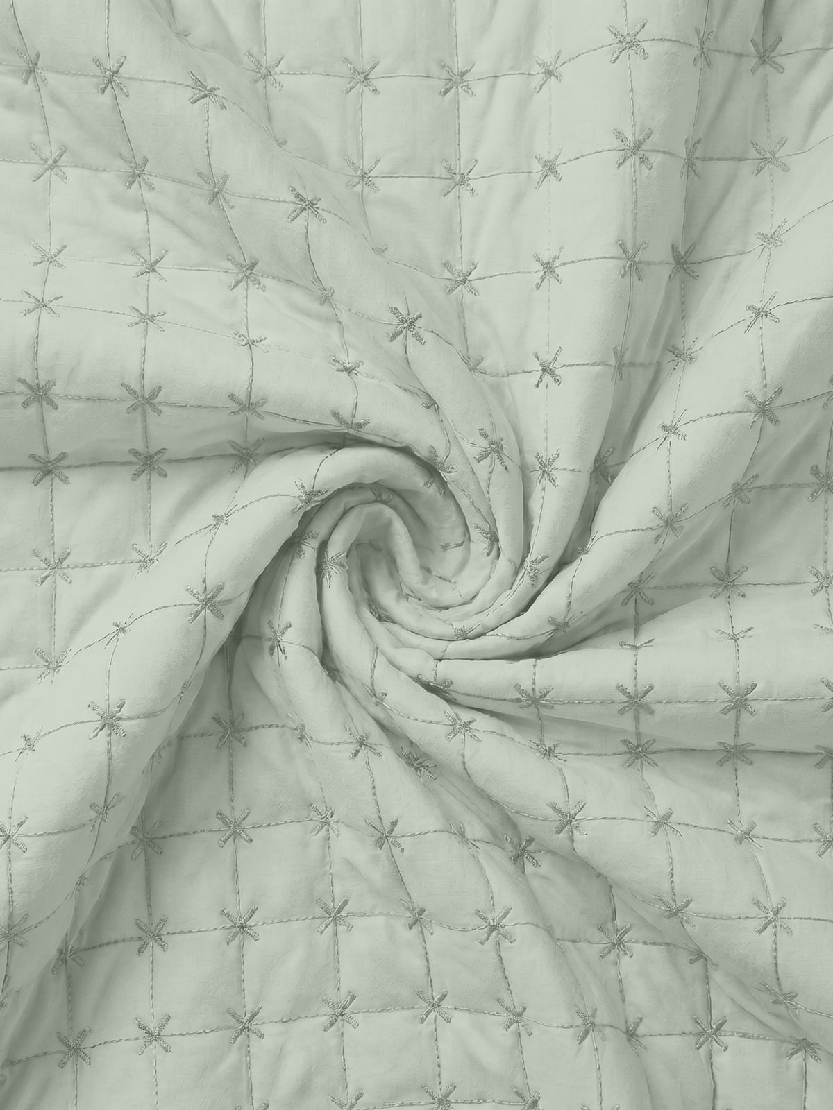 SOLACE 300GSM Cross Stitch Embroidered Quilt Bed Cover Set with 2 Pillow Covers – King Size