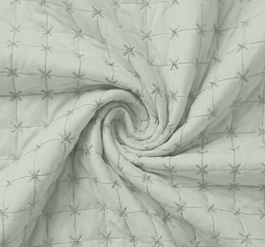 SOLACE 300GSM Cross Stitch Embroidered Quilt Bed Cover Set with 2 Pillow Covers – King Size