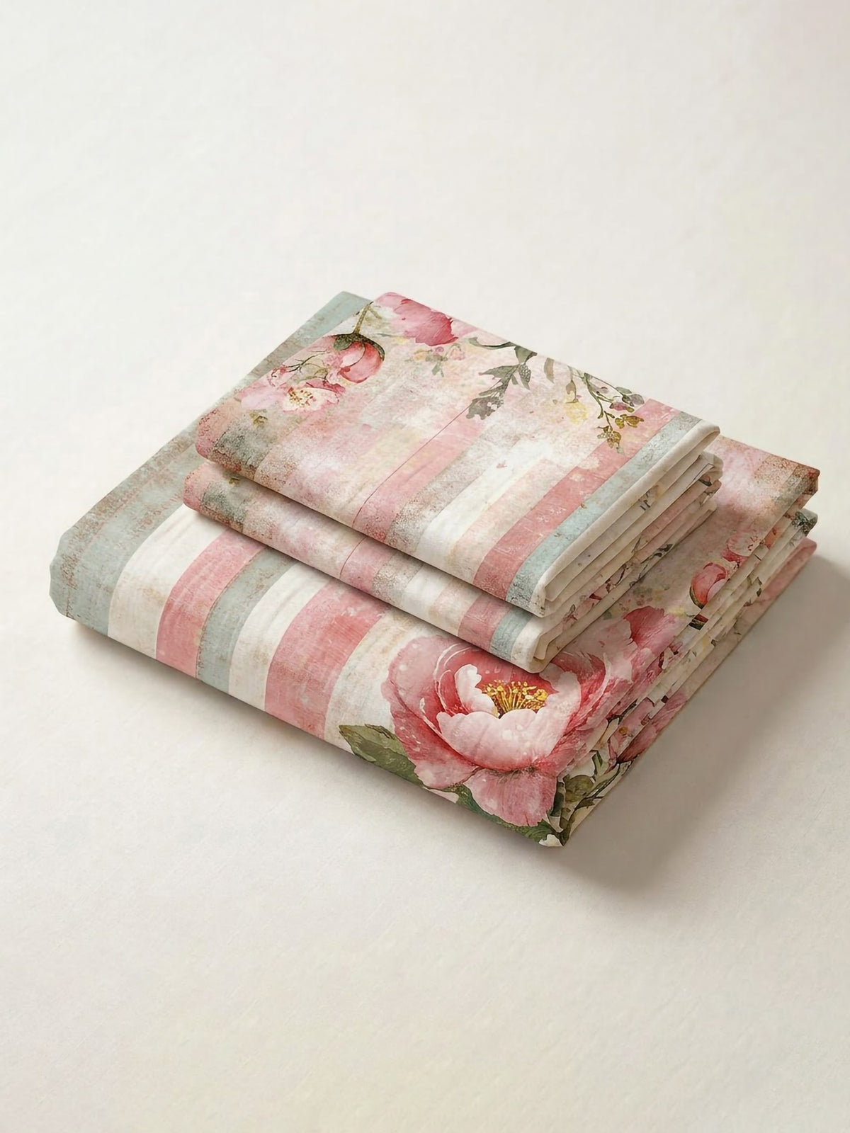 LABHAM Flora Fauna 200TC Natura Soft Bedsheet Set With 2 Matching Pillow Covers - King Size