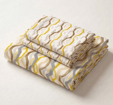 Abstract 200TC Natura Soft Bedsheet Set With 2 Matching Pillow Covers - King Size