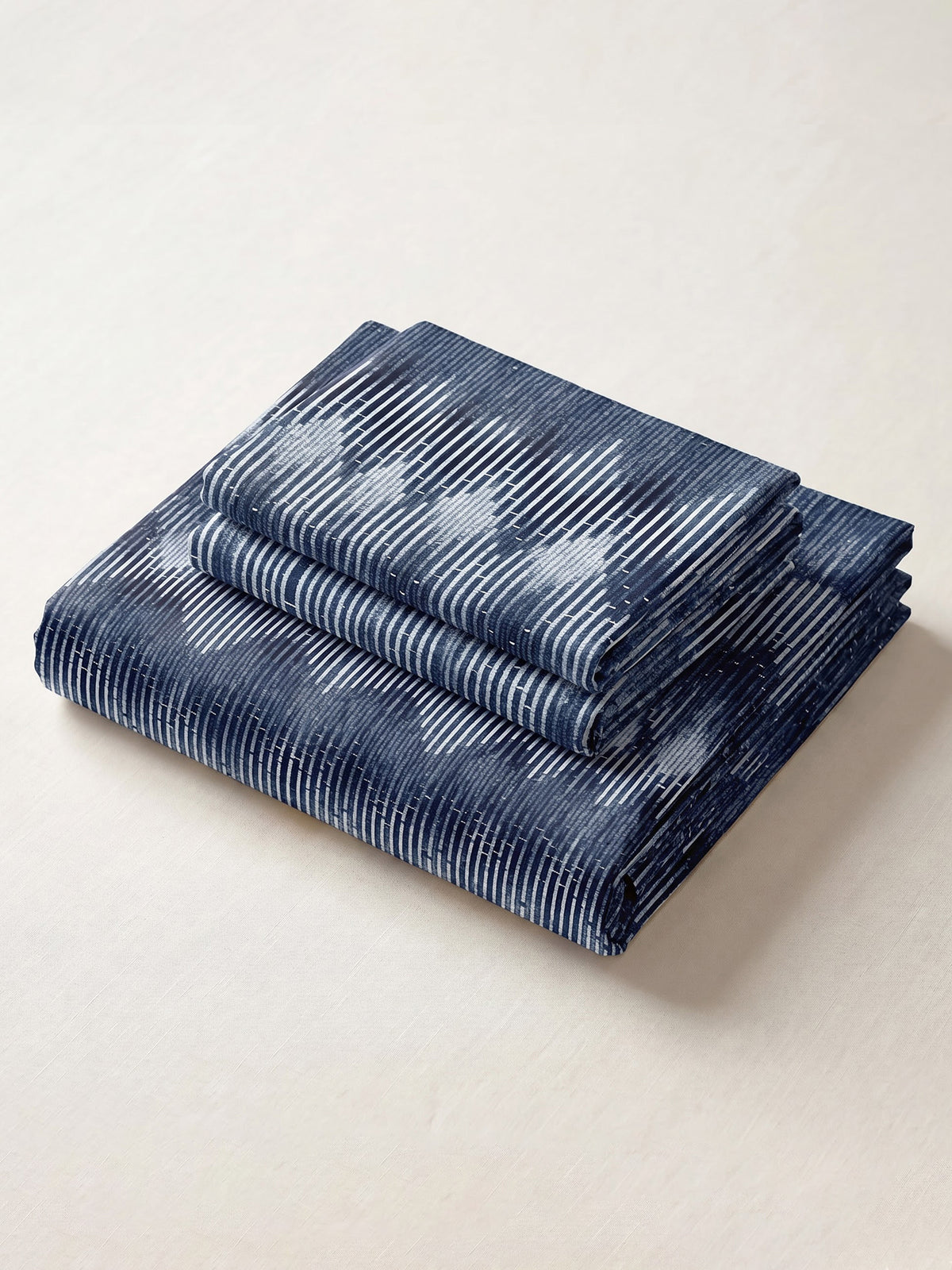 LABHAM Indigo 200TC Natura Soft Bedsheet Set With 2 Matching Pillow Covers - King Size
