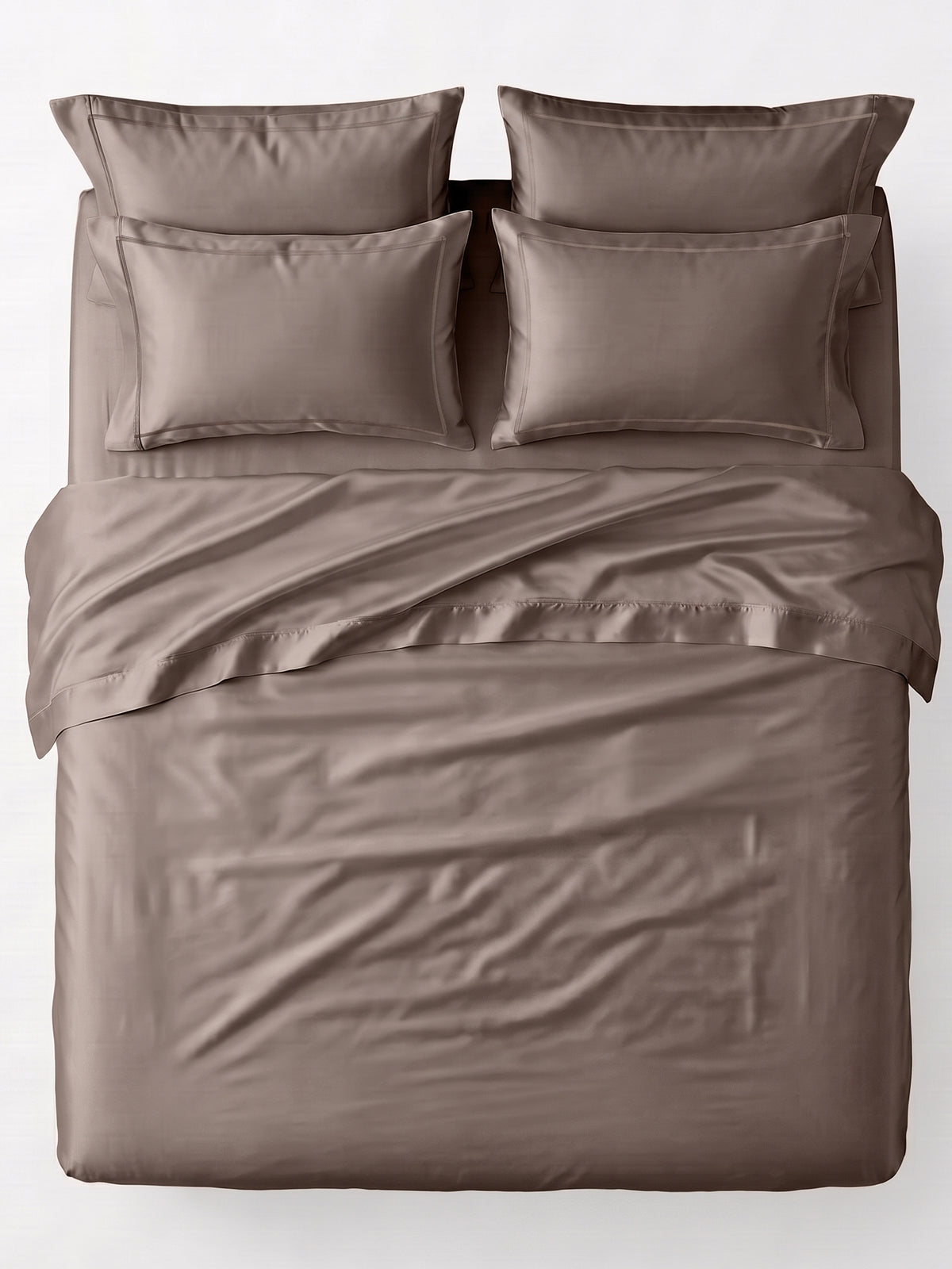 LABHAM 400TC 100% Bamboo King Size Bedsheet Set wit 2 Matching Pillow Covers - Cooling, Ultra Soft & Breathable - Brown