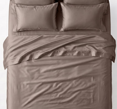 LABHAM 400TC 100% Bamboo King Size Bedsheet Set wit 2 Matching Pillow Covers - Cooling, Ultra Soft & Breathable - Brown
