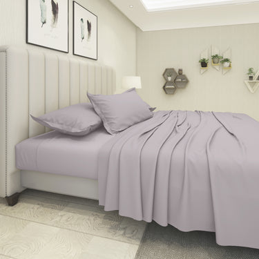 600TC- 100% Pure Cotton Solid Bedsheet Set (Mauve)