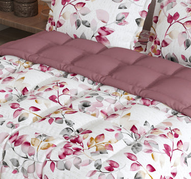 LABHAM - Daylight AC Comforter Bedding Set with Double bedsheet and 2 Pillow Covers - Queen Size (Copper Rose)