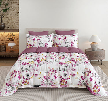 LABHAM - Daylight AC Comforter Bedding Set with Double bedsheet and 2 Pillow Covers - Queen Size (Copper Rose)