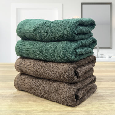 Revive- Pack Of 4 Multipurpose Super Soft Hand Towels (Green&Brown)