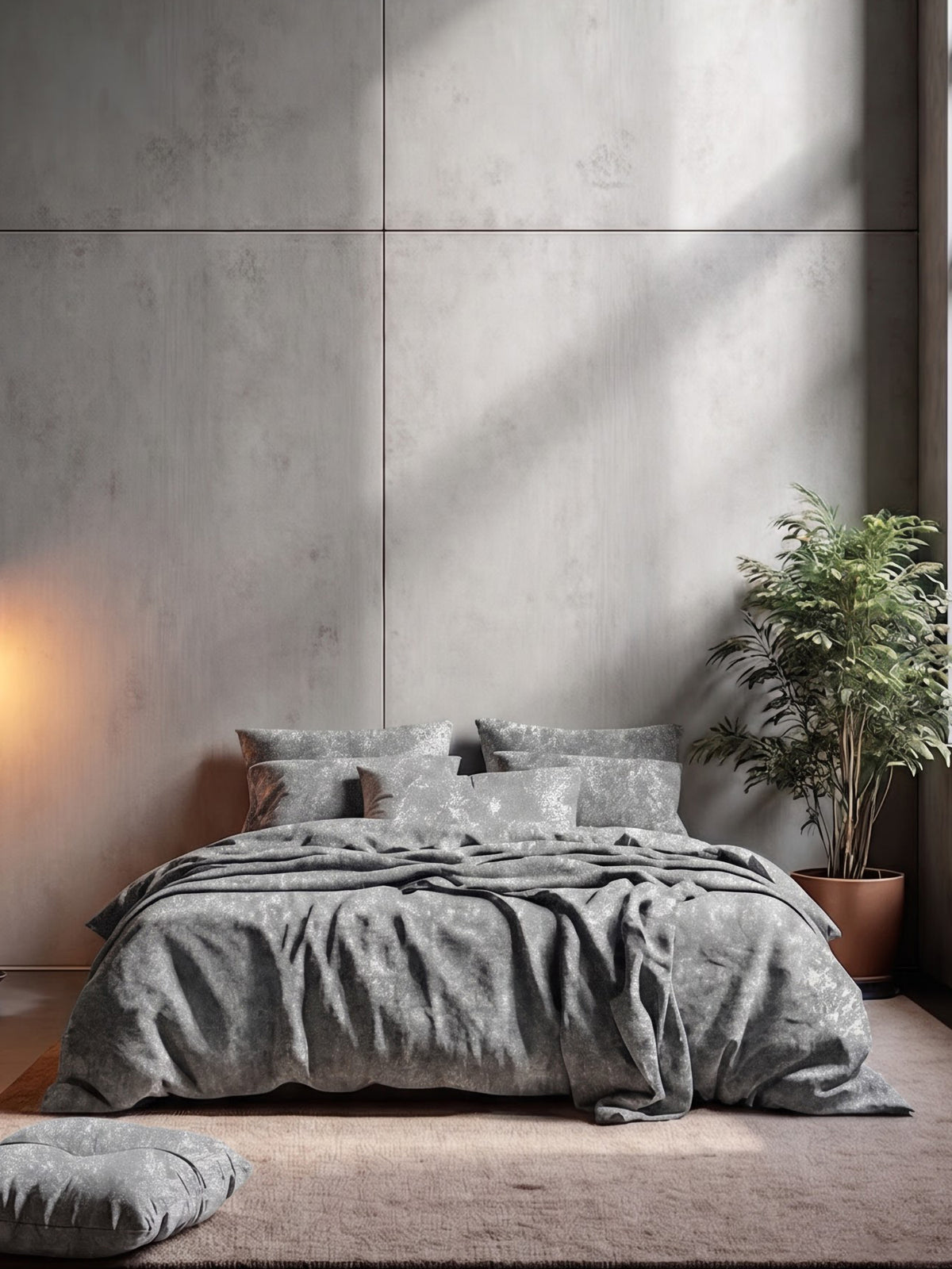 LABHAM Acid Wash 200TC Natura Soft Bedsheet Set With 2 Matching Pillow Covers - King Size