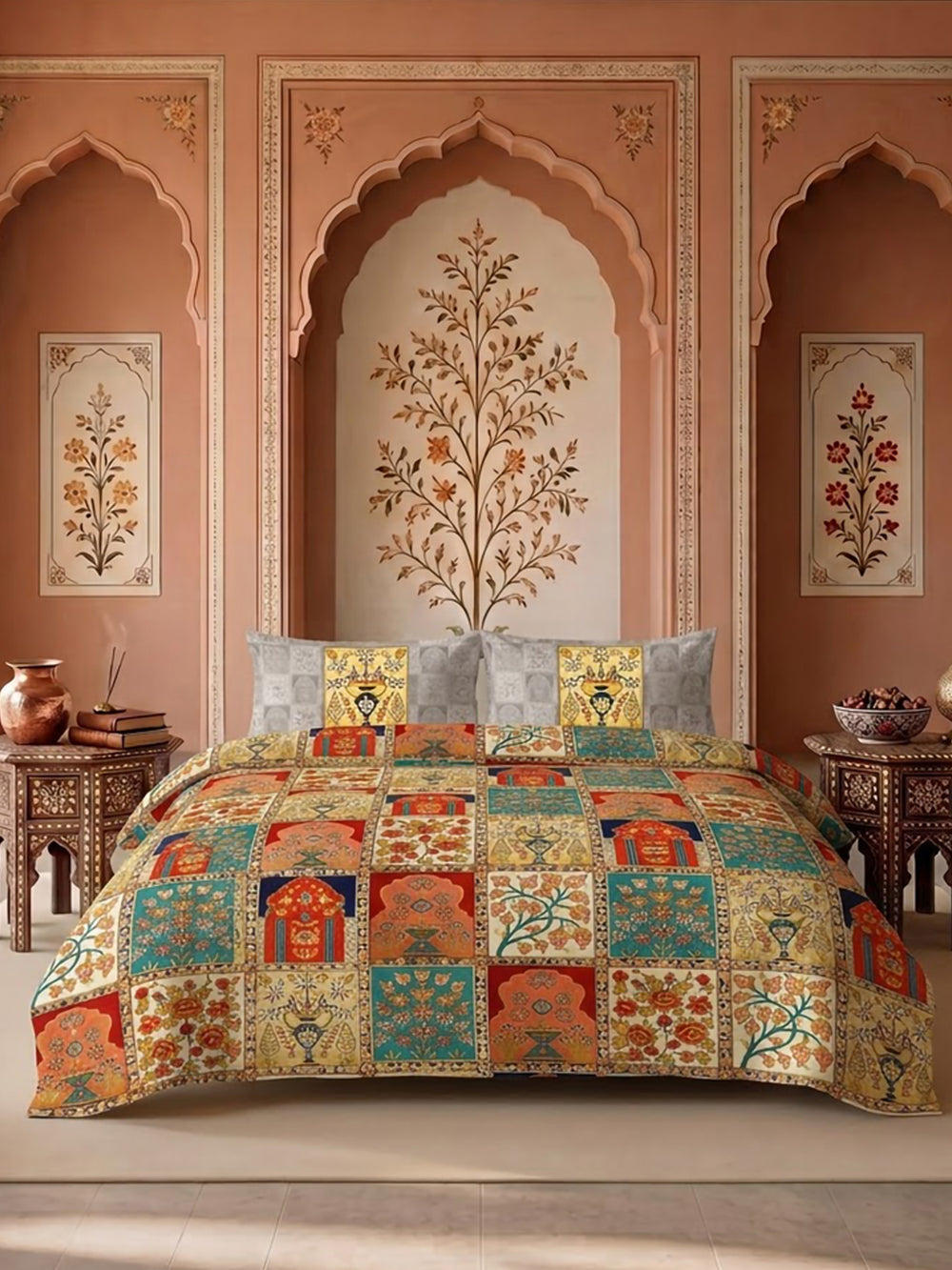 LABHAM Heritage 200TC NaturaSoft bedsheet in Bedsheet Set With 2 Matching Pillow Covers - King Size, styled on a king bed