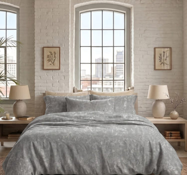 Acid Wash 200TC Natura Soft Bedsheet Set With 2 Matching Pillow Covers - King Size