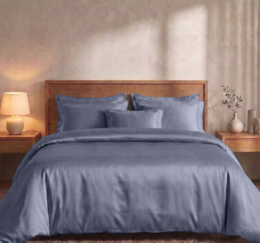 LABHAM 400TC 100% Bamboo King Size Bedsheet Set wit 2 Matching Pillow Covers - Cooling, Ultra Soft & Breathable - Denim