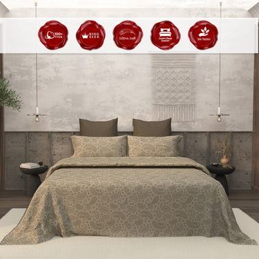 Earthen - 200TC King Size Pure Cotton Bedsheet (06)