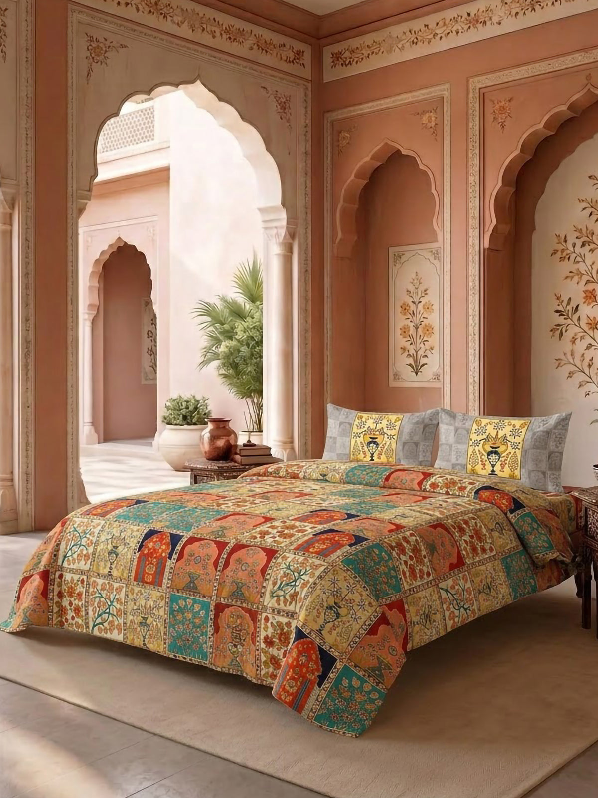 LABHAM Heritage 200TC Natura Soft Bedsheet Set With 2 Matching Pillow Covers - King Size