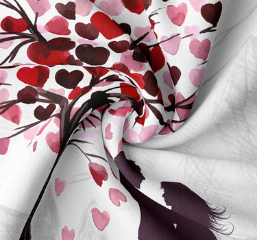 LABHAM Love Forever 200TC Natura Soft Dusty Rose Heart Tree Romance Print Bedsheet Set With 2 Matching Pillow Covers - King Size