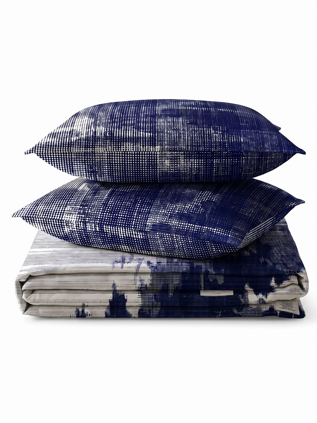 LABHAM Indigo 200TC Natura Soft Bedsheet Set With 2 Matching Pillow Covers - King Size