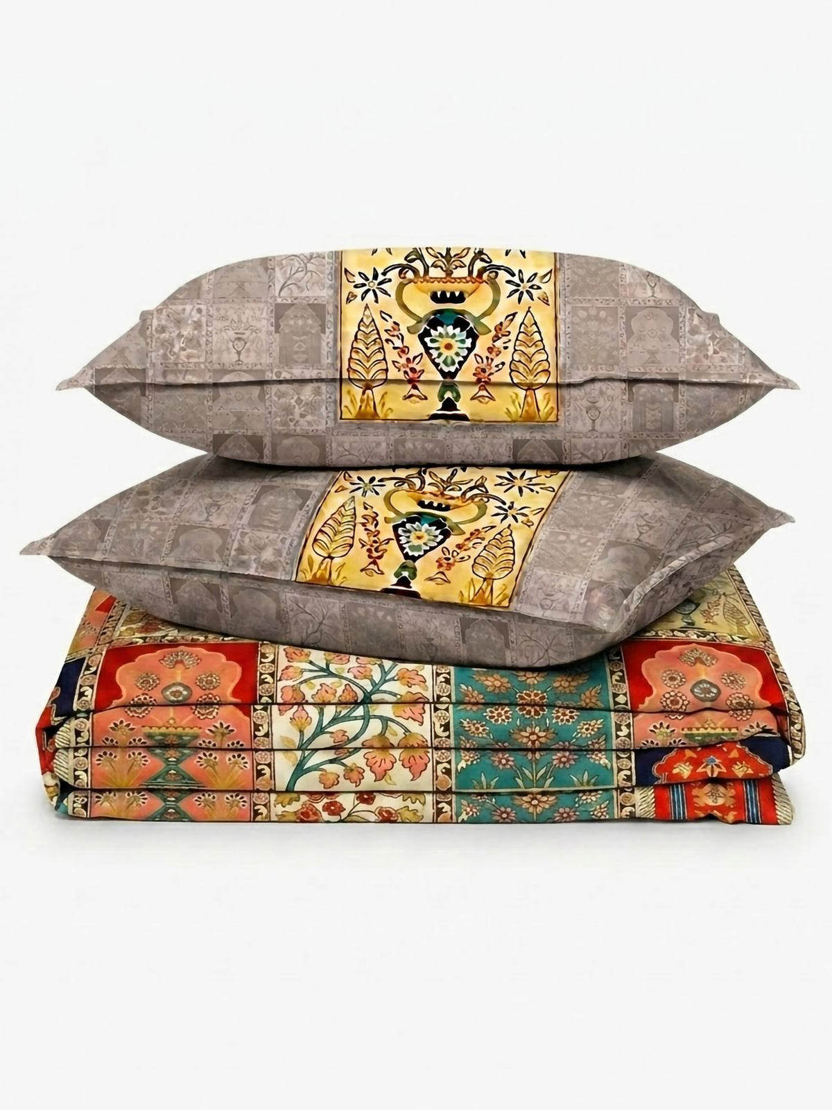LABHAM Heritage 200TC Natura Soft Bedsheet Set With 2 Matching Pillow Covers - King Size