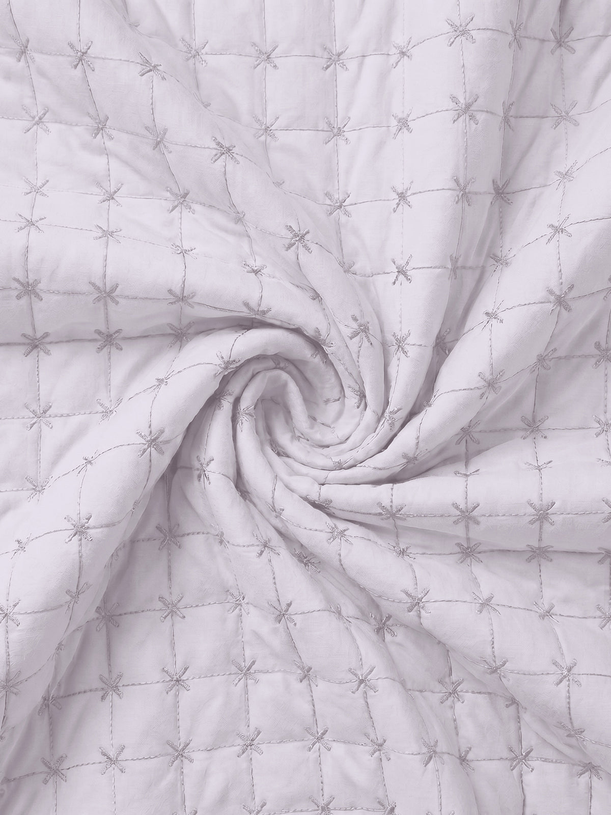 SOLACE 300GSM Cross Stitch Embroidered Quilt Bed Cover Set with 2 Pillow Covers – King Size