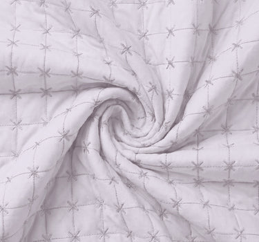 SOLACE 300GSM Cross Stitch Embroidered Quilt Bed Cover Set with 2 Pillow Covers – King Size