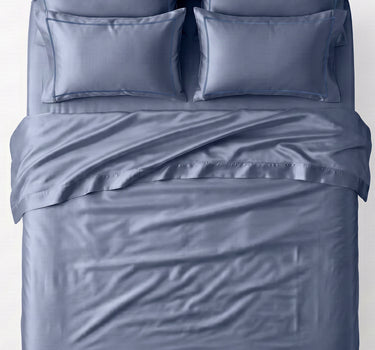 LABHAM 400TC 100% Bamboo King Size Bedsheet Set wit 2 Matching Pillow Covers - Cooling, Ultra Soft & Breathable - Denim