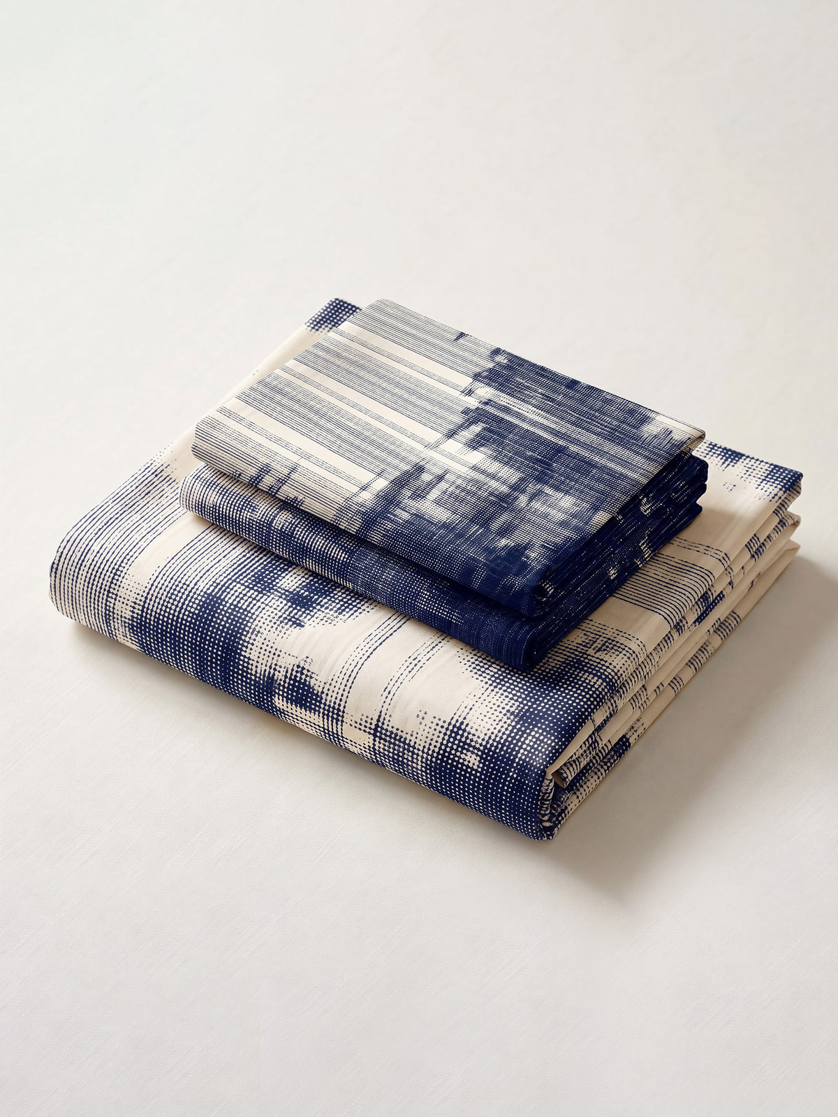 LABHAM Indigo 200TC Natura Soft Bedsheet Set With 2 Matching Pillow Covers - King Size