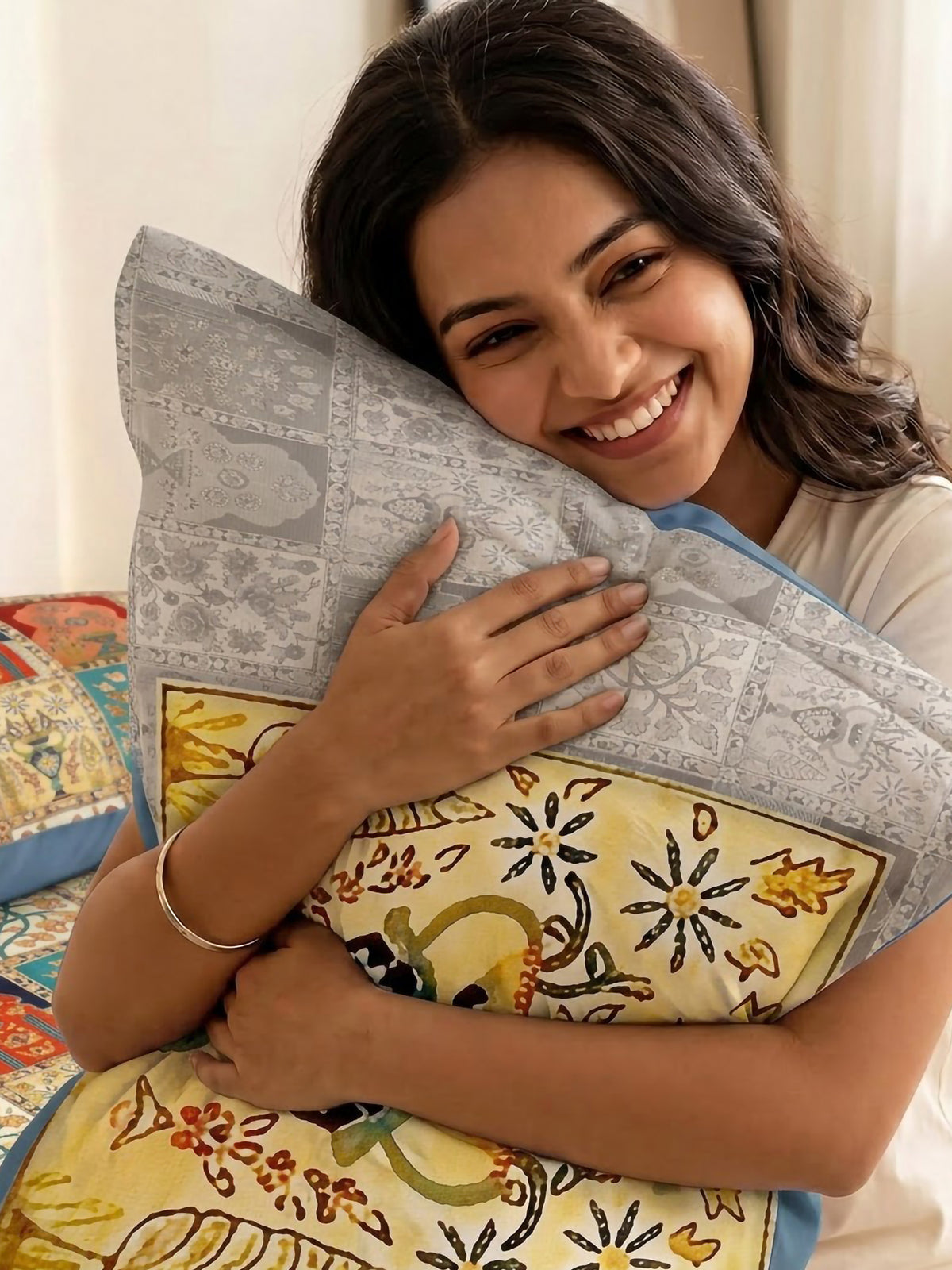 LABHAM Heritage 200TC Natura Soft Bedsheet Set With 2 Matching Pillow Covers - King Size