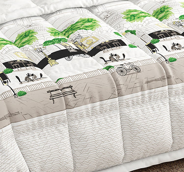 LABHAM Rangriti 180TC 4Pc King Size Bedding Set - 100% Mercerized Cotton, Super Soft with All Season Comfort (Paris Brown)