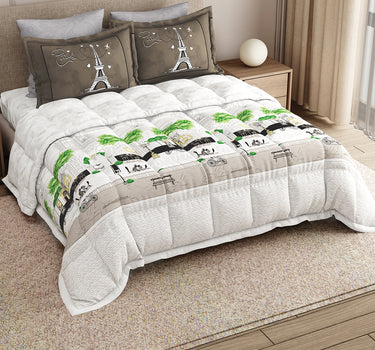 LABHAM Rangriti 180TC 4Pc King Size Bedding Set - 100% Mercerized Cotton, Super Soft with All Season Comfort (Paris Brown)