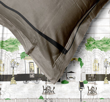 LABHAM Rangriti 180TC 4Pc King Size Bedding Set - 100% Mercerized Cotton, Super Soft with All Season Comfort (Paris Brown)