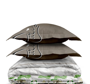 LABHAM Rangriti 180TC 4Pc King Size Bedding Set - 100% Mercerized Cotton, Super Soft with All Season Comfort (Paris Brown)