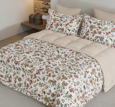 LABHAM - Daylight AC Comforter Bedding Set with Double bedsheet and 2 Pillow Covers - Queen Size (Heathered Grey)