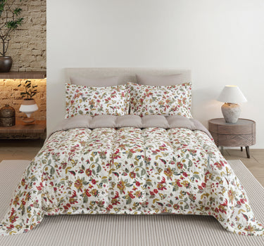 LABHAM - Daylight AC Comforter Bedding Set with Double bedsheet and 2 Pillow Covers - Queen Size (Heathered Grey)