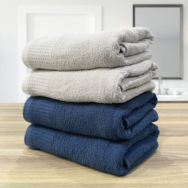 Revive-Pack Of 4 Multipurpose Super Soft Hand Towels (Pelican&Blue)