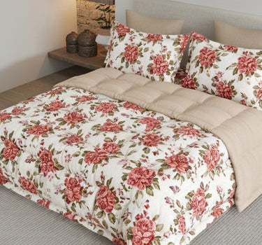 LABHAM - Daylight AC Comforter Bedding Set with Double bedsheet and 2 Pillow Covers - Queen Size (Persian Plum)