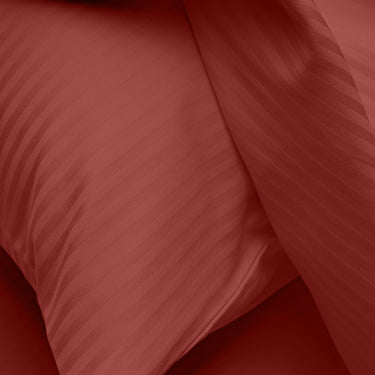 Simple Living - 210TC Satin Stripe Bedsheet Set(Red)