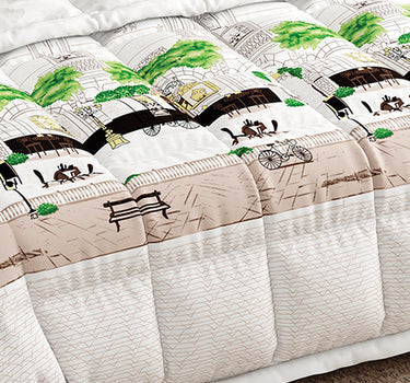 LABHAM Rangriti 180TC 4Pc King Size Bedding Set - 100% Mercerized Cotton, Super Soft with All Season Comfort (Paris Mocha)